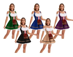 Yihaoyi Women's Traditional German Bavarian Beer Girl Costume Sexy Oktoberfest Festival Carnival Dress for Parties
