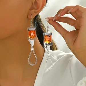 Different Colors Blood Bag Earrings Halloween Party Blood Group Earrings