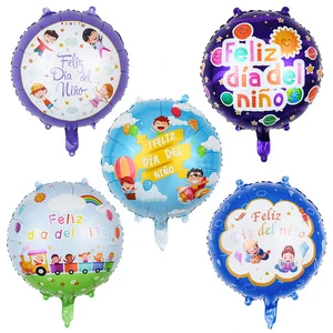 Happy Children's Day Party Decorations 18 Inch Helium Spanish Feliz Dia Del Nino Foil Balloons for Children's Day Globos