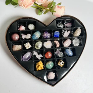 Valentine's Day Promotion Gift Best Selling Heart Shaped Crystal Carving Crystal Mystery Box Gifts Crystal Craft for Her