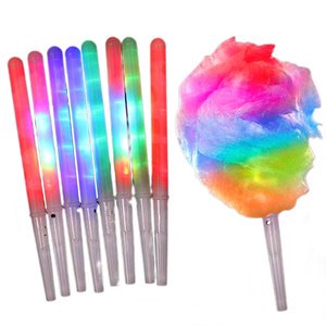Hot Sales LED Cotton Candy Cones Colorful Marshmallow Sticks Glowing Luminous Marshmallow Cone Stick Party Christmas Supply