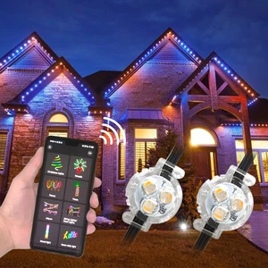 150ft 200ft 300ft 12V RGB+W App Control LED IP68 Christmas Pixel Light Permanent Holiday System For Home Lighting Point Lights