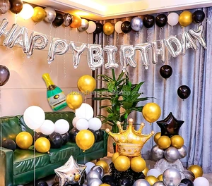 Factory Price Balloons Adult Child Champagne Bottle Party Supplies Happy Birthday Balloons Party Decorations Set