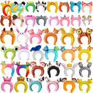 Headband Foil Balloon Rabbit Bear Cartoon Animal Balloon pink Children's Toys Baby Shower Birthday Party Decoration