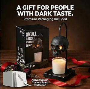 Modern Timed DimmingTable Lamp Horror Spooky Skeleton Skull Wax Burner Electric Candle Warmer Lamp For Bedroom Living Room
