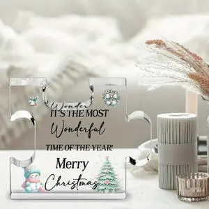 Personalized Acrylic Block Holiday Decorative Panels Christmas Family Birthday Thanksgiving Gifts Ideas Modern UV Printed