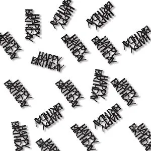 Black Happy Birthday Confetti for Table Decorations Cool Gothic Scatters Men's Party Supplies Adult Anniversary DIY Crafts
