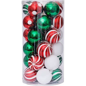 Customizable Multicolor Shatterproof HIPS Plastic Christmas Ornaments 6cm/30 Small Size Home Decorative Balls High Quality Tree