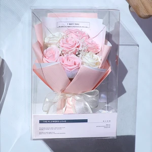 Mother's Day Gift for Women, Rose Soap Flower Small Bouquet Gift Box for Girlfriend, Wife and Mother