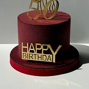 New Arrival ECCOBELLA Handmade Acrylic 1.3mm Thick Birthday Cake Toppers for Adult Birthday Party Decoration