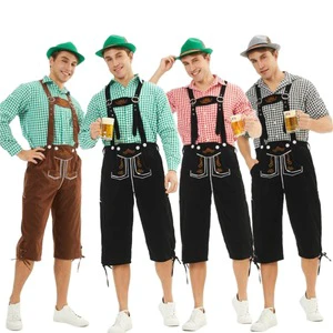 2Pcs/Set Adult Oktoberfest Lederhosen Costume Man Bavarian Octoberfest German Festival Beer Male Cosplay Halloween Party Costume