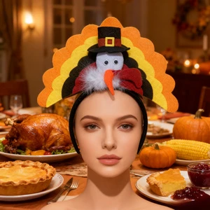 PESENAR Thanksgiving Festival Party Thanksgiving Costume, Thanksgiving headband, yellow Turkey headband
