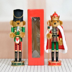 Wooden Holiday Decoration Ornament Tabletop Display Collection Xmas Decorations Bear Nutcracker
