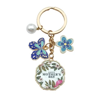 Wholesale Custom Mothers Day Keychain Metal Enamel Keyring Personalized Gift for Mom OEM ODM