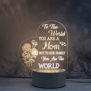 Mothers Day Gifts Mom Gifts From Daughter Son Birthday Present for Mother in Law Engraved 3D Acrylic Creative Night Lights