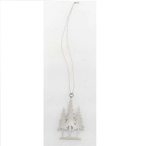 New Arrival Modern Movable Stainless Steel Spruce Shaped Realistic Christmas Hanging Metal Tree Home Decoration Accessory