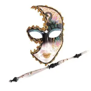 Party Masks Venetian Italian Christmas Masquerade Ball Holding Carnival Hand Stick Masquerade European and American Girl