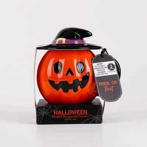Novelty Gifts Halloween Items Custom Ceramic Mug & Candy Set Pumpkin Ghost Cup With Witch Hat Lid for Holiday Gifts Supplies
