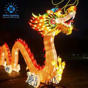Anpu Lighting Giant Traditional Chinese Dragon Lantern Motif LED Light Outdoor Waterproof New Year's Day Festival & Event Decor