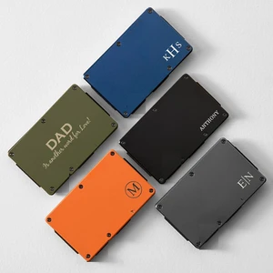 Money Clip High Quality Laser Engraved Credit Card Holder with Premium Slim Business Style Aluminum Alloy RFID Wallet for Men