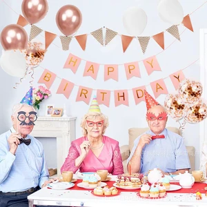 Happy Birthday Decorations Rose Gold Latex Balloon Set Party Anniversary Party Set Birthday Decoration Supplies