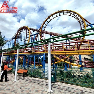 4 Loop Steel Outdoor Roller Coaster Large Extreme Thrill Manege Amusement Park Ride Train For Sale