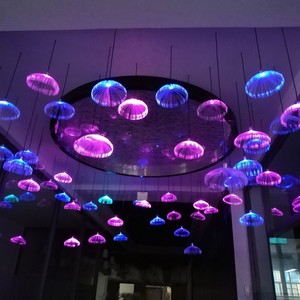 Holiday Event Outdoor Christmas Fiber Optic Pendant Light Jellyfish Lamp For Weeding Decoration Christmas Holiday