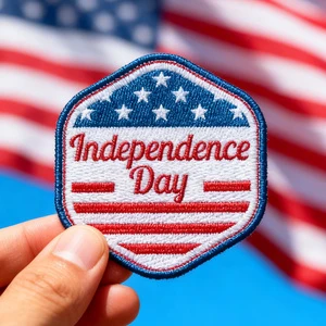 EYD Custom logo Wholesale Designer Independence Day Clothing Luxury Small 3d American Flag Embroidery Iron on Patches for Hats