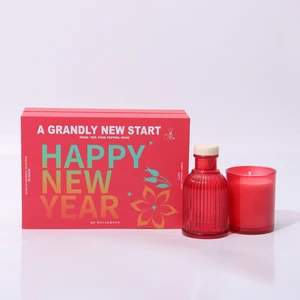 Custom New Year Scented Candle Set New Year Gift Scented Candle and Diffuser Interior Decoration Holiday Decoration
