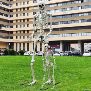 New Style Halloween Yard Decoration Spooky Creepy LED Blue Eyes Standing 10ft Giant Skeleton