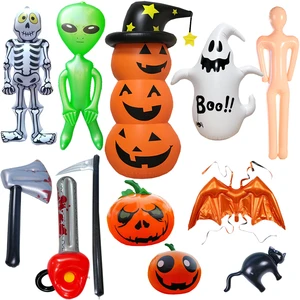 Inflatable Pumpkin Alien Skeleton Ghost for Halloween Party Decorations Inflated Garden Outdoor Accessories Costume Props