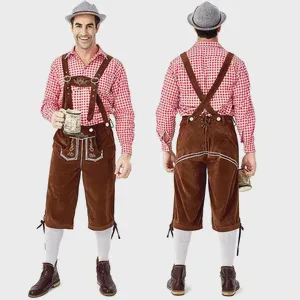 Mens Traditional Bavarian Lederhosen Plus Size Oktoberfest German Beer Festival Outfit Hand-Finished Genuine Leather Set