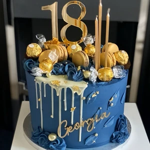 Eco-Friendly 18th Birthday Acrylic Cake Topper with Simple Design for Adult Birthday Party Decorations