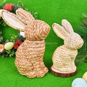 New Products Easter Bunny Decorations Hand-Knitted Cattail Creative Home Crafts Ornaments