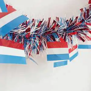 Dutch Independence Day Red White Blue Color Strip Flower Party Decoration Plastic Ribbon Classi Style Geometry Festival Scene