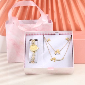 2025 Christmas 3-in-1 Promotional Set Valentine's Day Mother's Day & Father's Day Gift for Women Watch Necklace Earrings