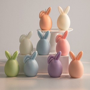Factory Direct Sale Easter Bunny Egg Soy Wax Art Candle Shaped Gift for Holiday Decoration & Party