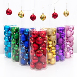 24pcs/set Colorful 3cm Christmas Ball for Christmas Decorations Color Ball Plastic Plating Ball Christmas Tree Pendant