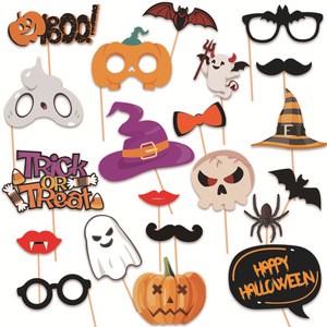 21pcs/set Halloween Theme Photo Booth Props for Halloween Party Supplies