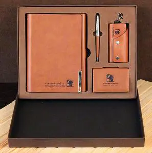 Best Selling Business Diary Journal Notebook and Pen Gift Set with Name Card Holder and Keyholder for Father's Day Gift for Dad