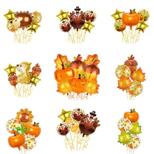 Thanksgiving Foil Balloon Set Pumpkin Pinecone Maple Leaf Turkey for Party Decoration Supplies