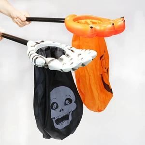 Halloween Party Favor Set for Kids Spooky Pumpkin Skull & Oversized Palm-Shaped Candy Bags