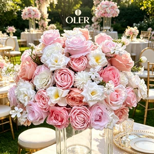 Customized 50cm Rose and Orchid Flower Ball Wedding Centerpieces Handmade High Decorations for Day Easter Christmas New Year