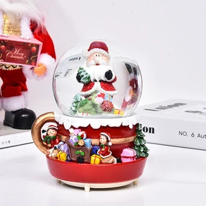 Resin Santa Claus Rocking Horse European Style Eco-friendly Festive Desktop Ornaments for Home Christmas Gifts Holiday Party