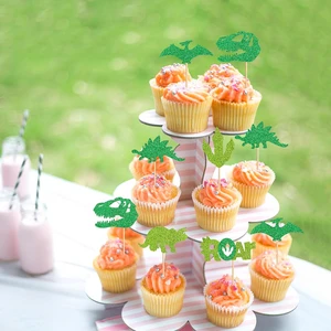 Dinosaur Cupcake Toppers 24PCS Baby Dinosaur Picks Birthday Party Cake Decorations Children's Dino Party Cake Supplies
