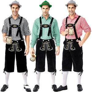 3Pcs/Set Adult Oktoberfest Lederhosen Costume Man Bavarian Octoberfest German Festival Beer Male Cosplay Halloween Party Costume