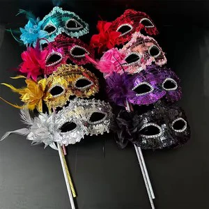 Venetian Mask Halloween Eye Mask Side Flower Rose Lace Sexy Mask Masquerade Party Decoration Dance Carnival Costume Play Props