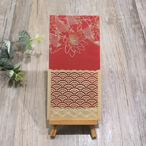 Chinese Style Koi Lotus Flower New Year Red Packet Custom Logo Website Water Wave Pattern Lucky Red Pocket