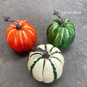 Autumn & Halloween Set Lifelike Foam Mini Pumpkins Ornaments for Thanksgiving & Halloween Props-Teen