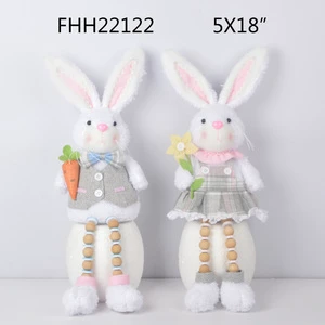 Best Selling Products 2023 Easter Rabbit Figure Doll Lovely Bunny Ornament Party Supplies Decorations for Kids
